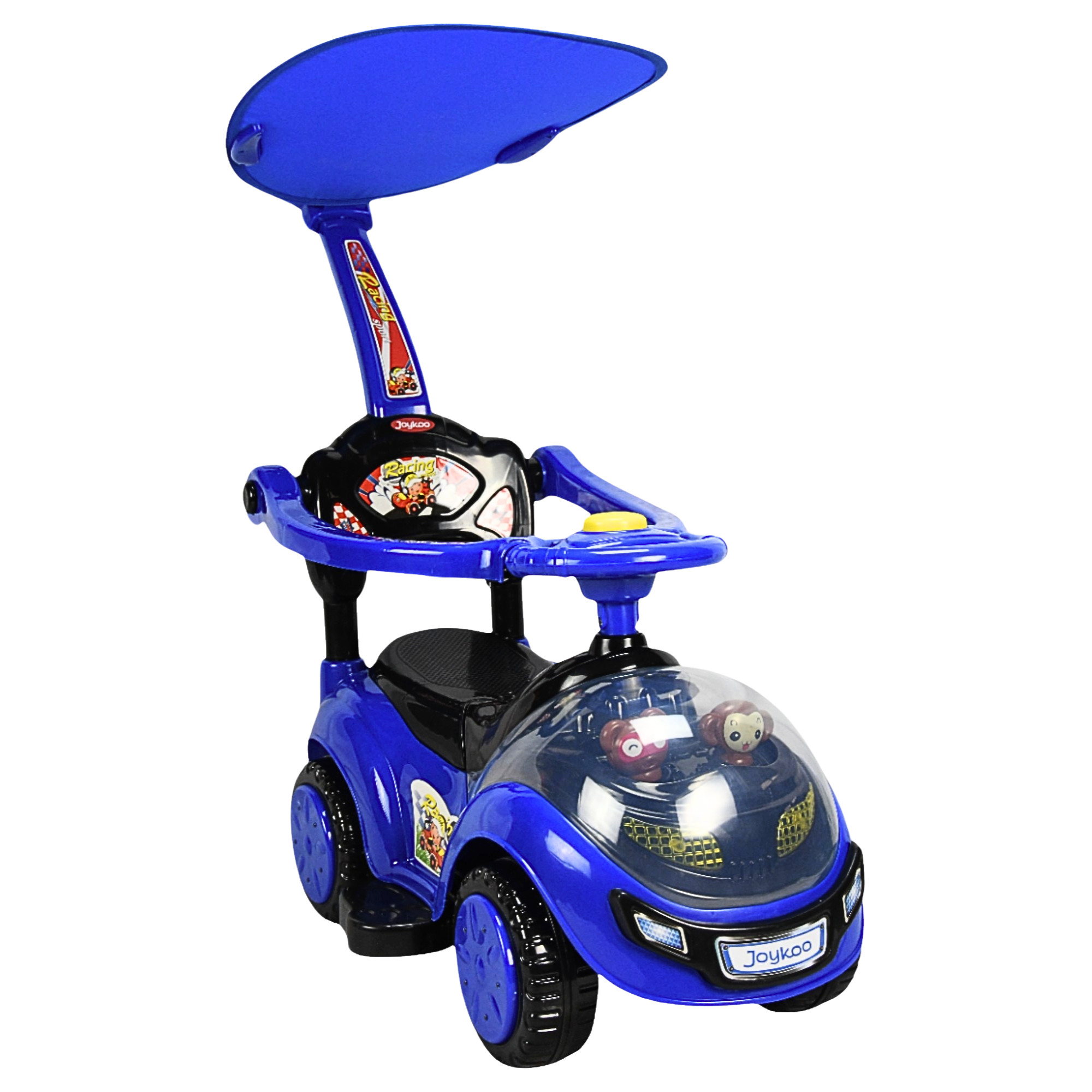 Montable Correpasillos Para Niños Con Luz Y Sonido Bastón Con Toldo Protector - Azul