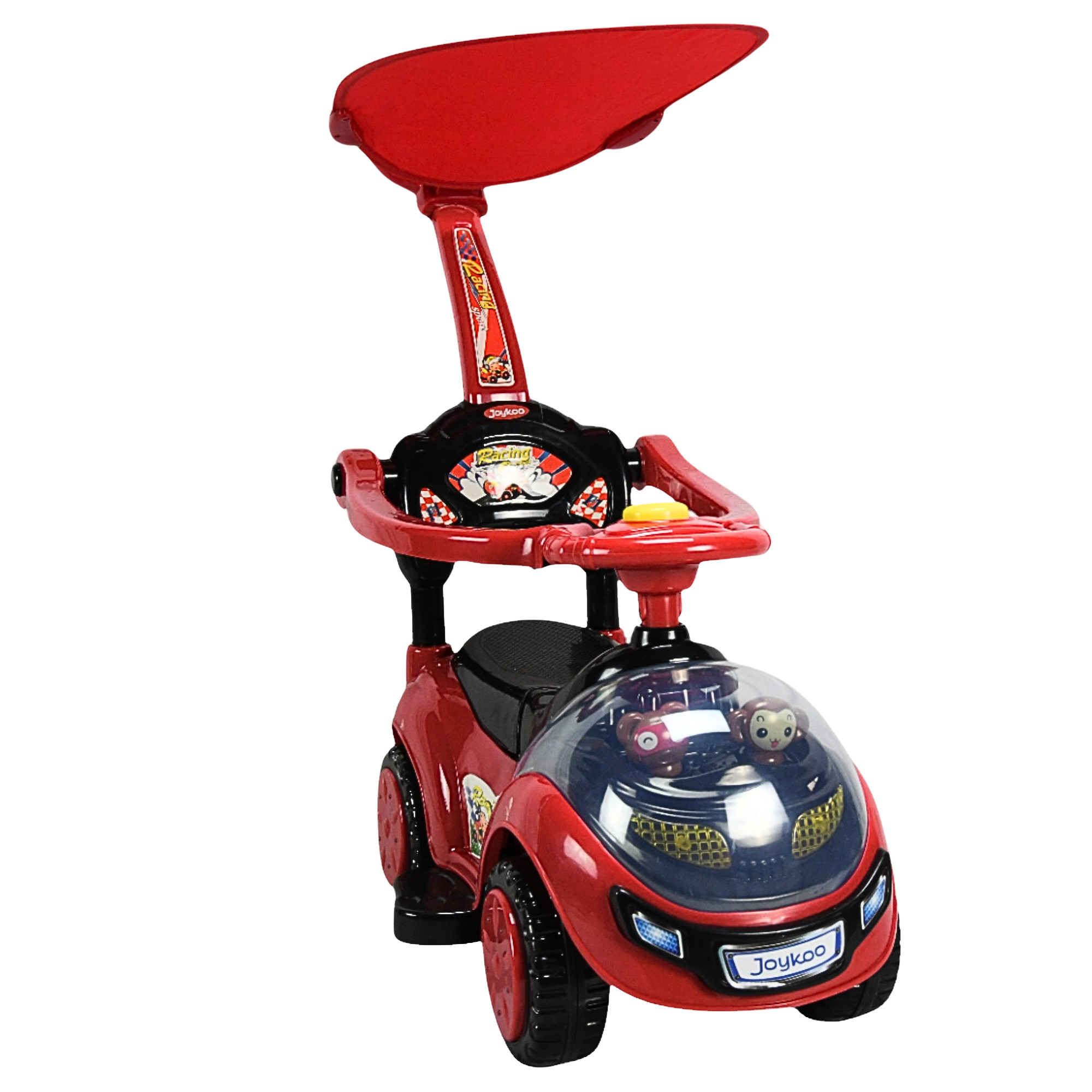 Montable Correpasillos Para Niños Con Luz Y Sonido Bastón Con Toldo Protector - Rojo