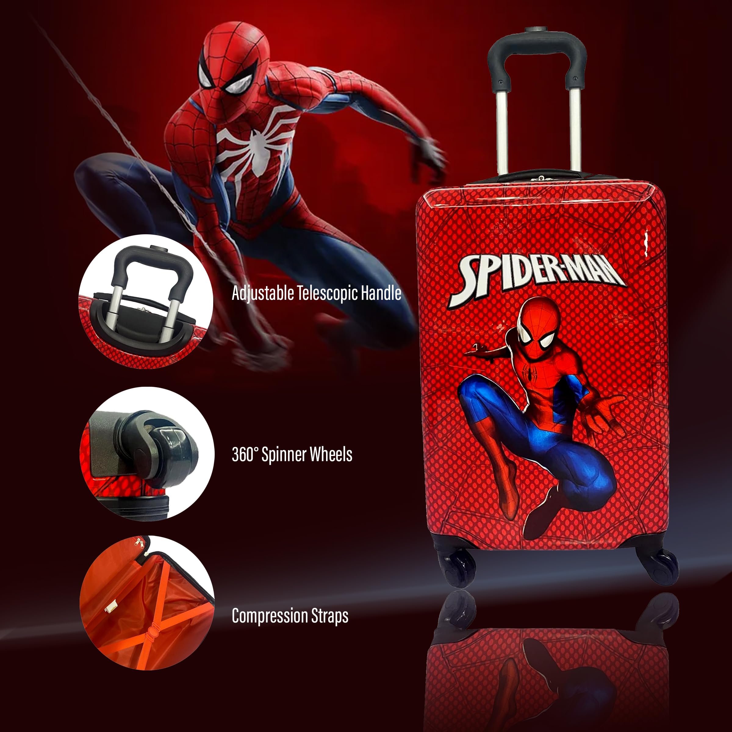 Foto 7 pulgar | Luggage Fast Forward Spiderman De 20 Pulgadas Con Tapa Dura Para Niños - Venta Internacional.