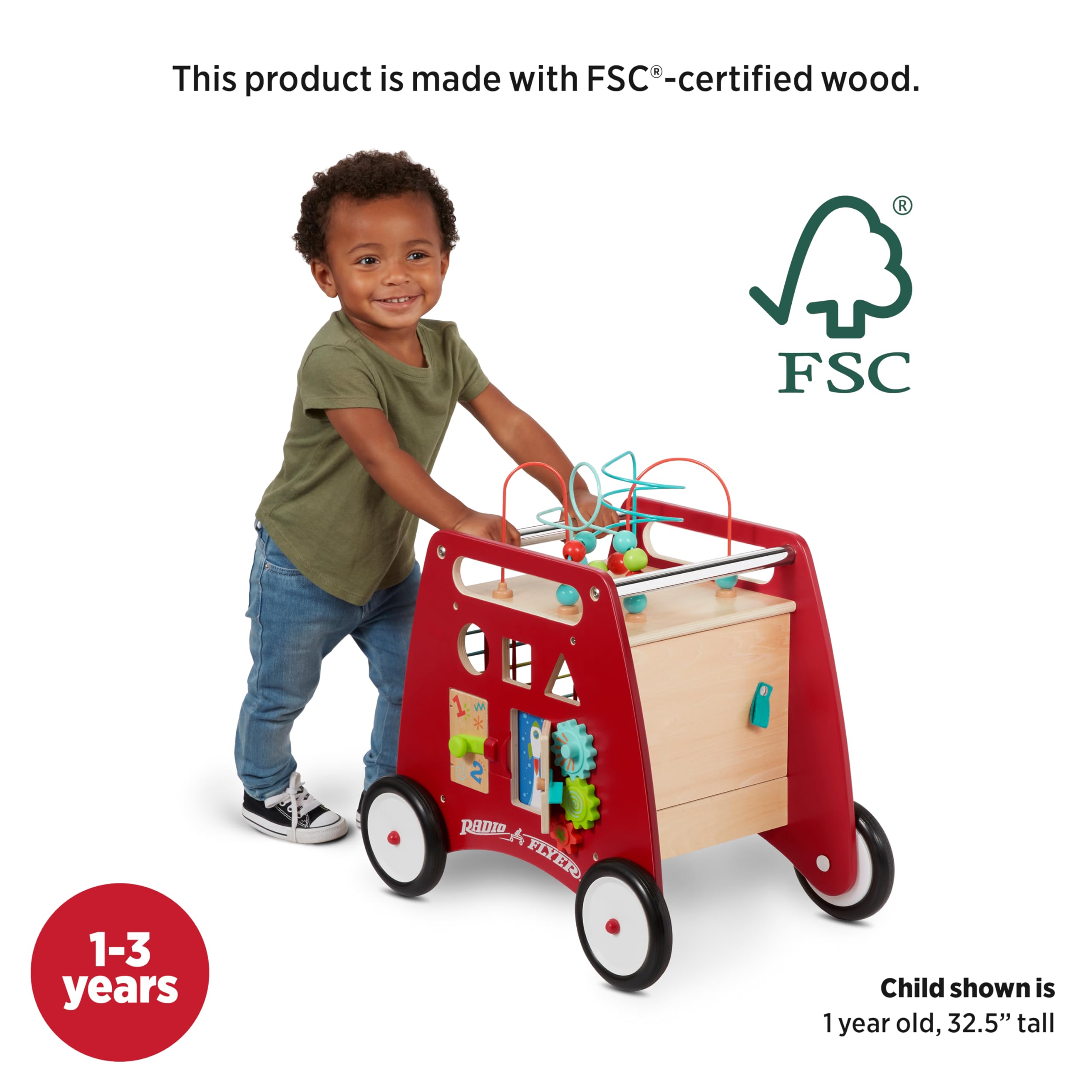 Foto 4 | Walker Toy Radio Flyer Deluxe Push & Play Cube, De 1 A 3 Años - Venta Internacional.