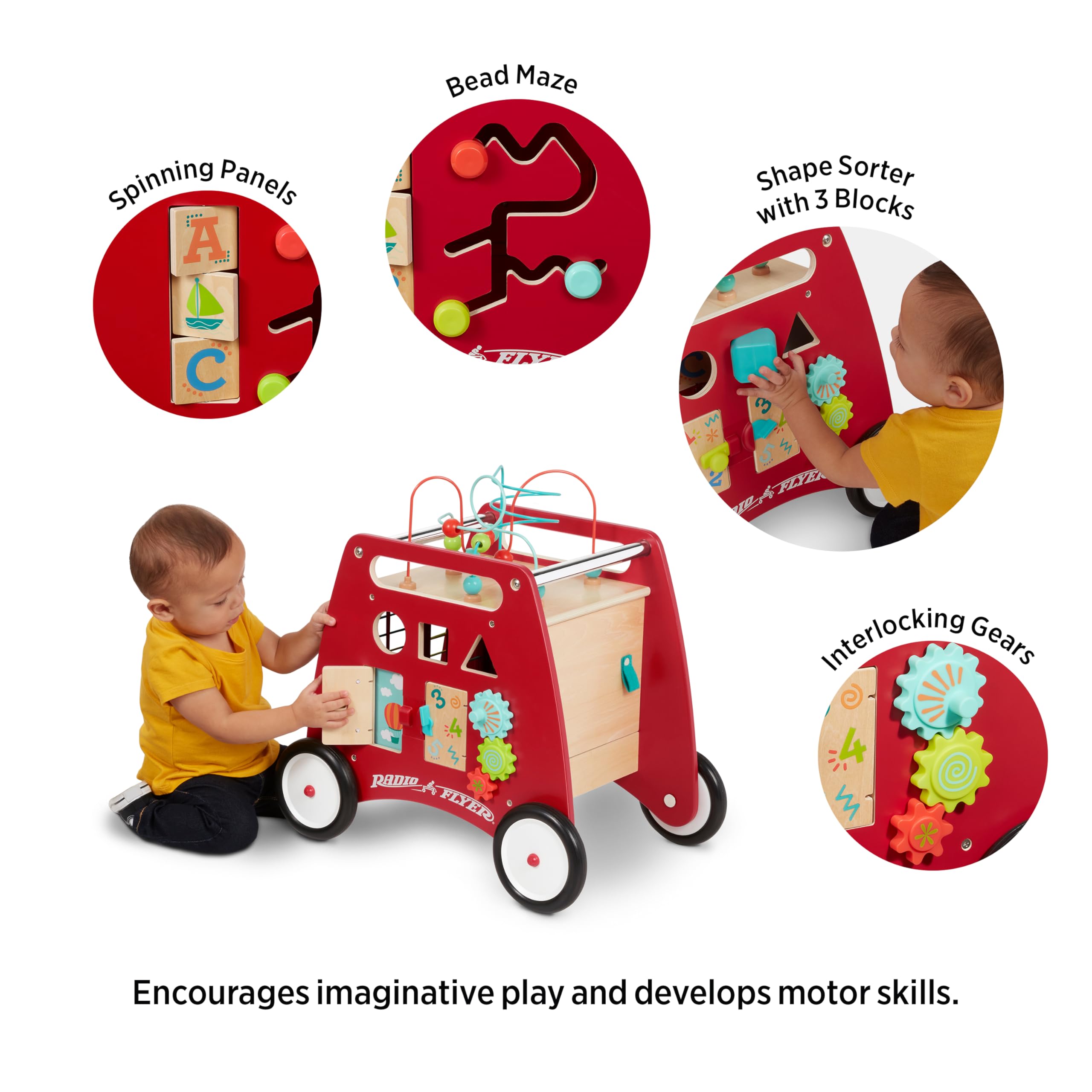 Foto 6 pulgar | Walker Toy Radio Flyer Deluxe Push & Play Cube, De 1 A 3 Años - Venta Internacional.