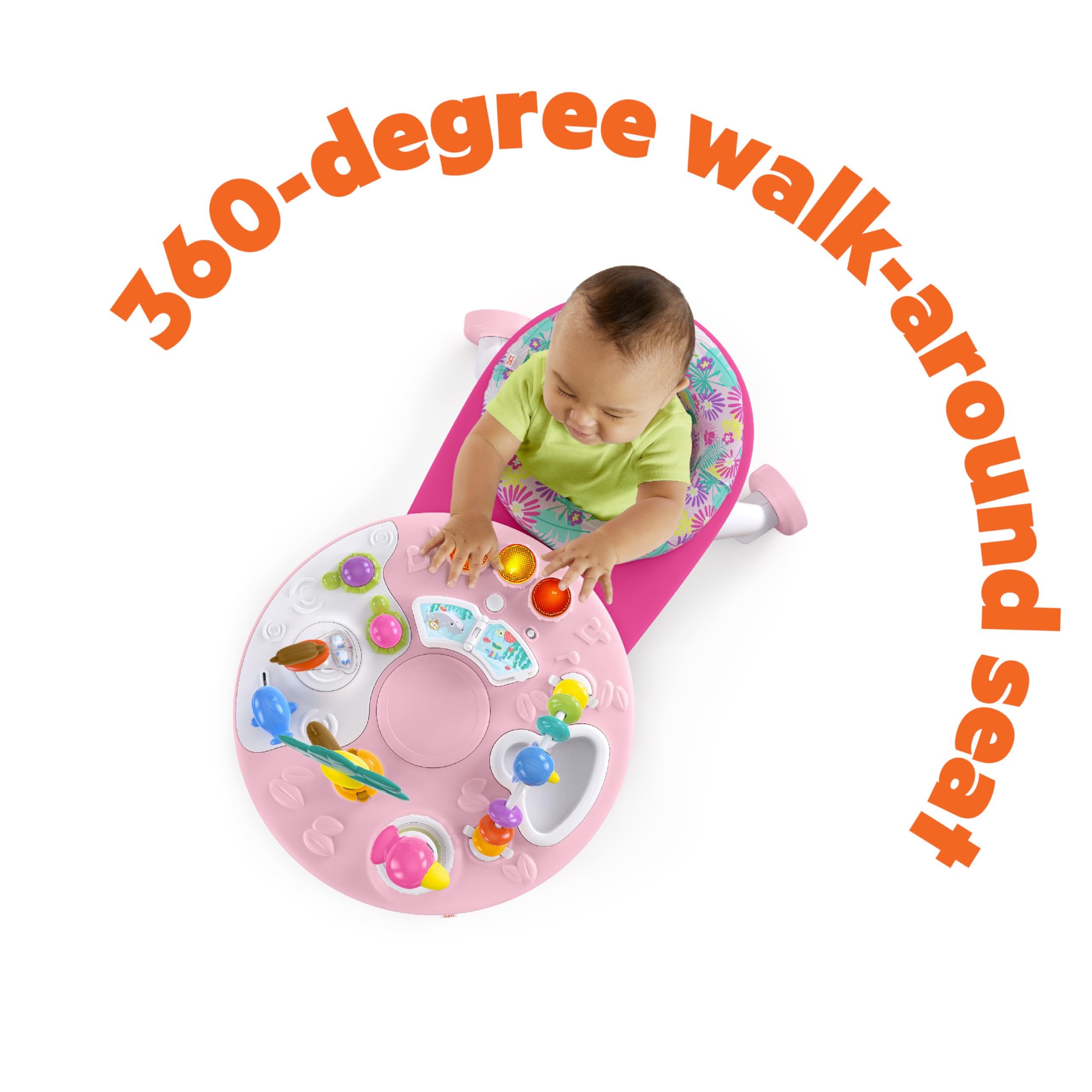 Foto 6 pulgar | Baby Walker Bright Starts Around We Go Tropic Coral 2 En 1 - Venta Internacional.