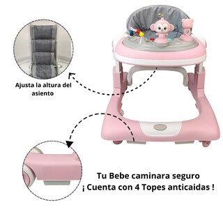 Foto 3 | Andadera Caminadora 2 En 1 Con Luz Y Sonido Diseño De Changuito - Rosa