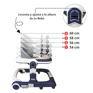 Foto 2 | Andadera Caminadora 2 En 1 Con Luz Y Sonido Diseño De Changuito - Azul
