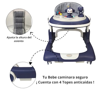 Foto 3 | Andadera Caminadora 2 En 1 Con Luz Y Sonido Diseño De Changuito - Azul