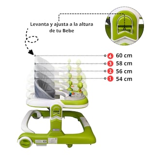 Foto 2 | Andadera Caminadora 2 En 1 Con Luz Y Sonido Diseño De Changuito - Verde