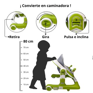 Foto 4 | Andadera Caminadora 2 En 1 Con Luz Y Sonido Diseño De Changuito - Verde