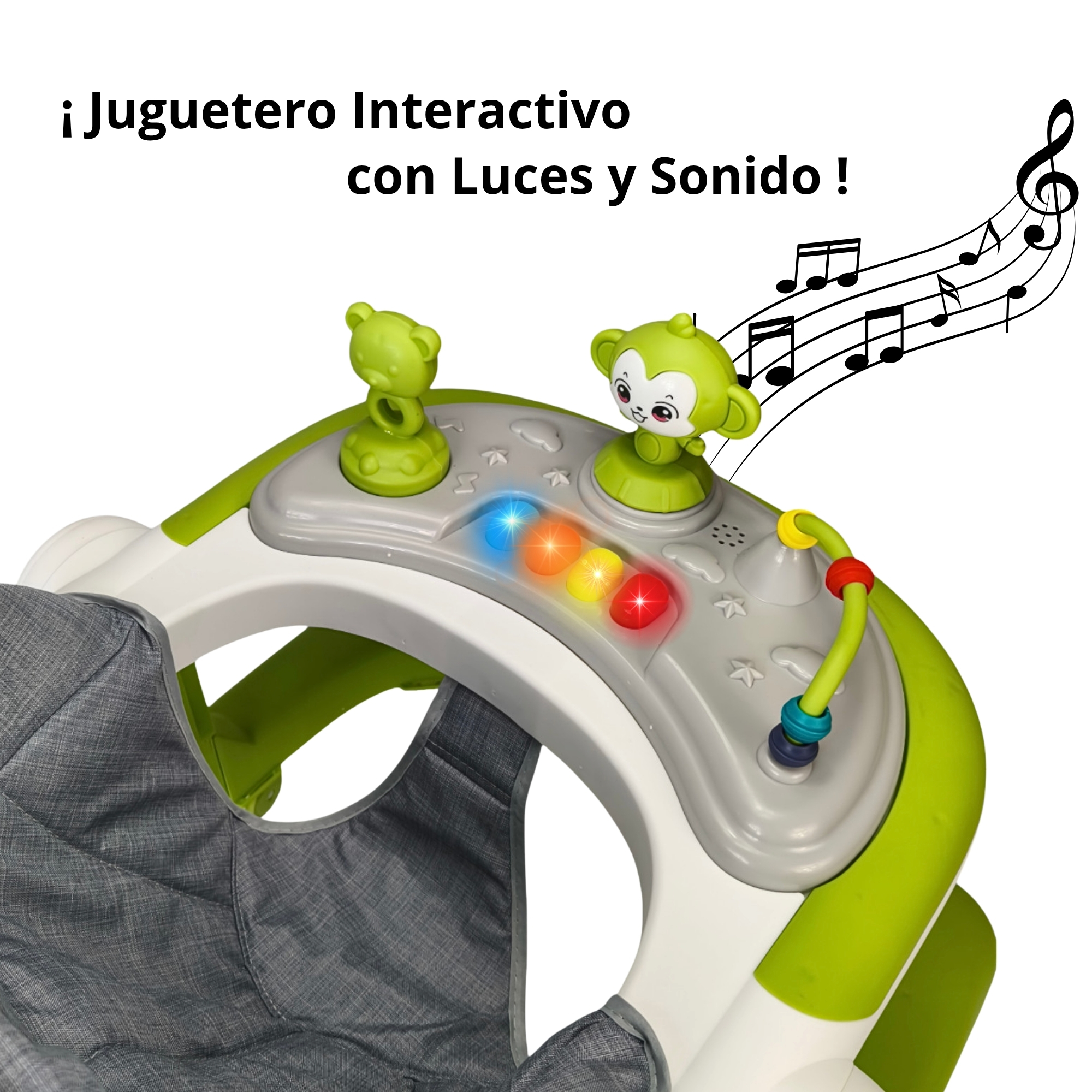 Foto 7 pulgar | Andadera Caminadora 2 En 1 Con Luz Y Sonido Diseño De Changuito - Verde