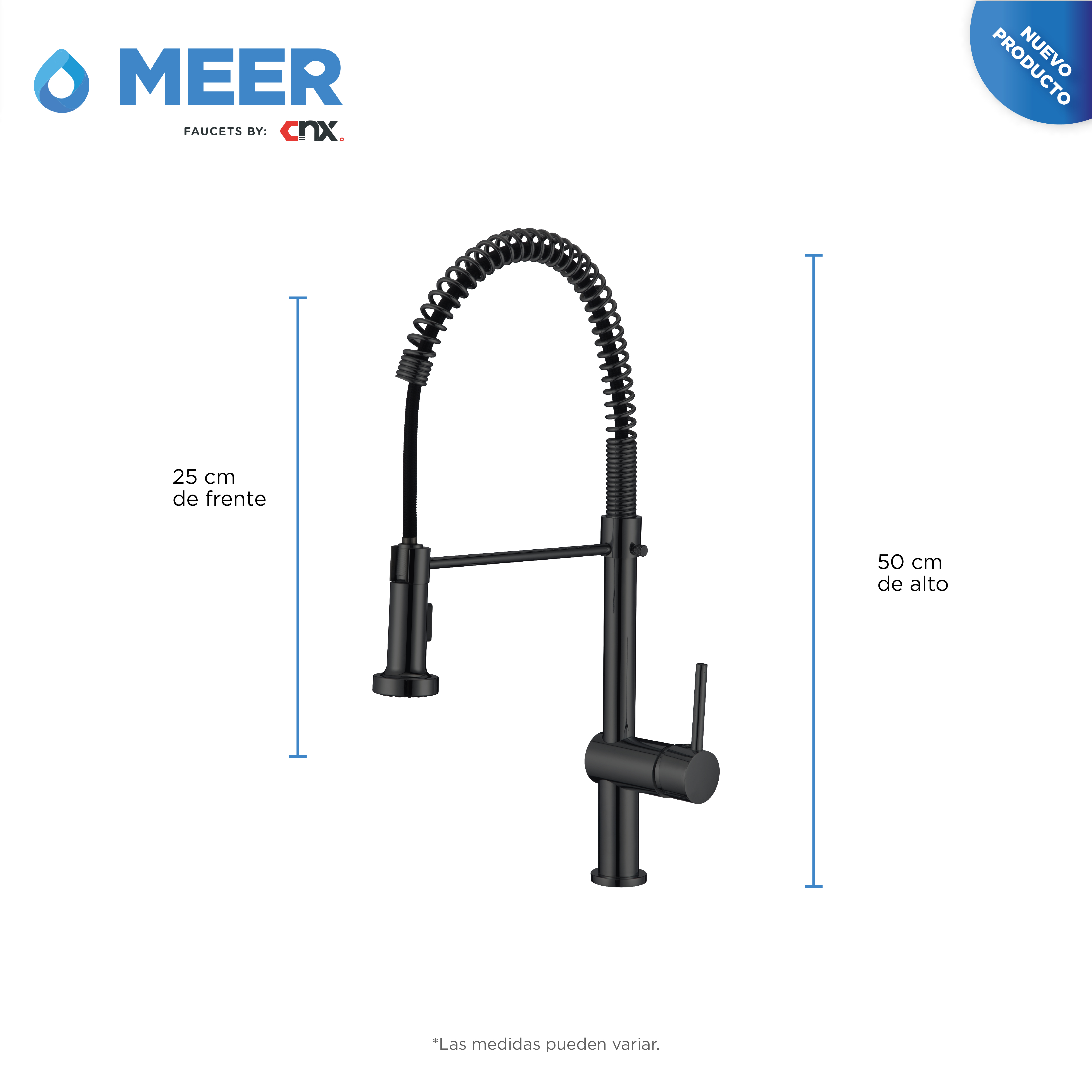 Foto 2 | Mezcladora Flexible para Fregadero Monomando Cnx Psa059 color Negro