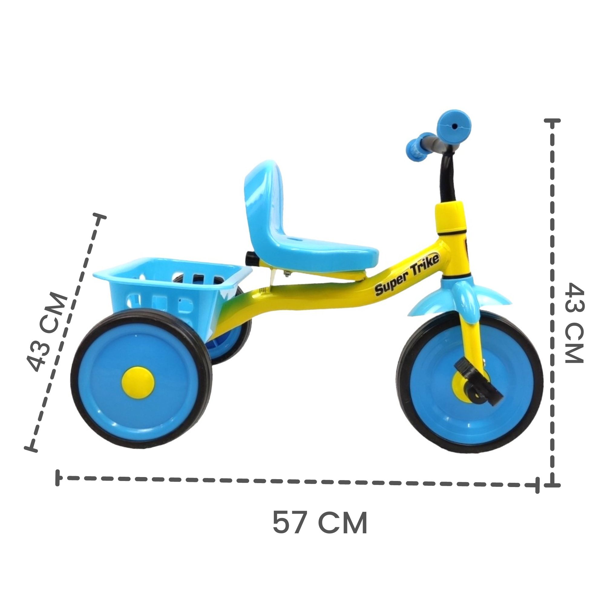 Foto 5 pulgar | Triciclo Infantil Para Niños 2 A 4 Años Con Canasto Salpicadera Altura 43 Cm