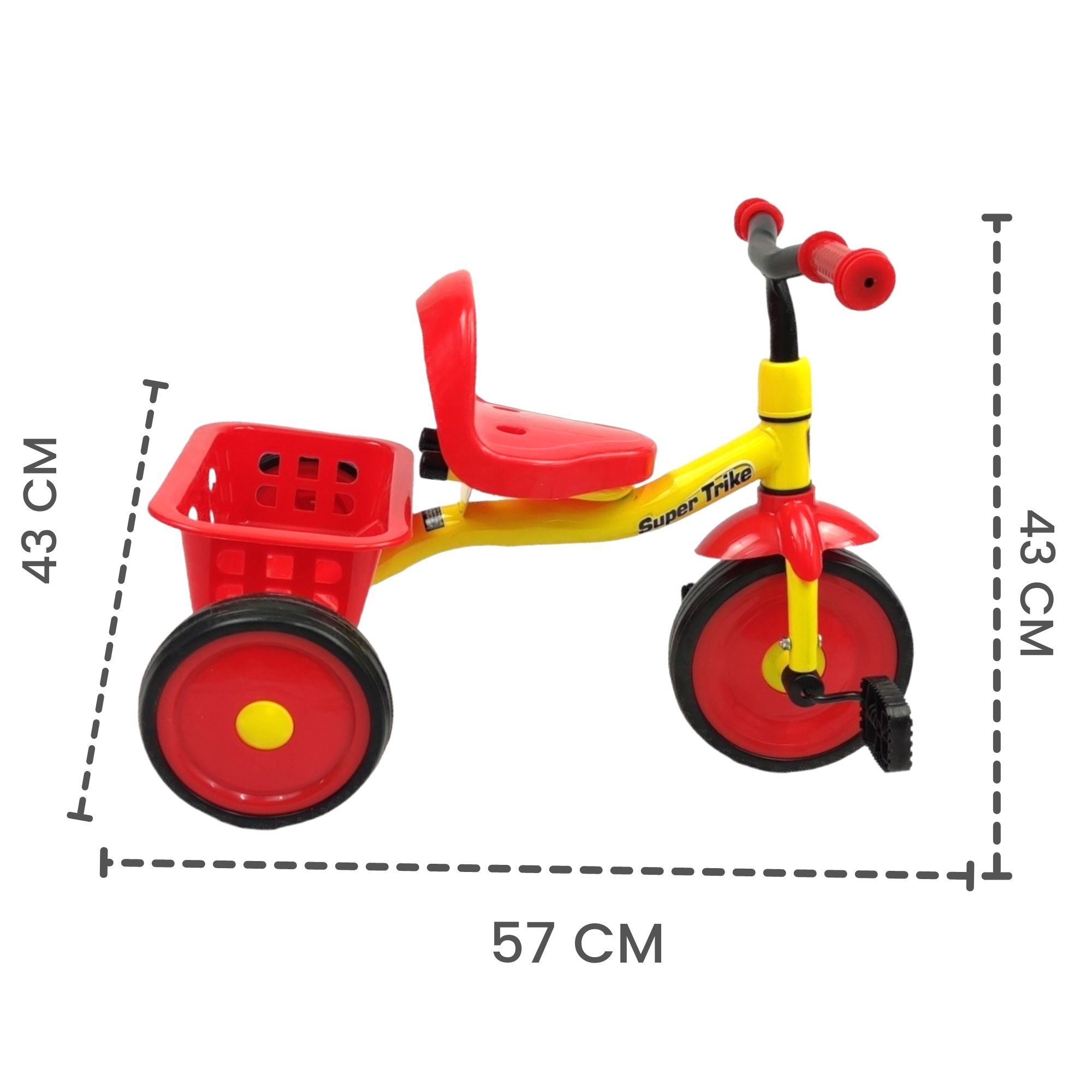 Foto 4 pulgar | Triciclo Infantil Para Niños 2 A 4 Años Con Canasto Salpicadera Altura 43 Cm