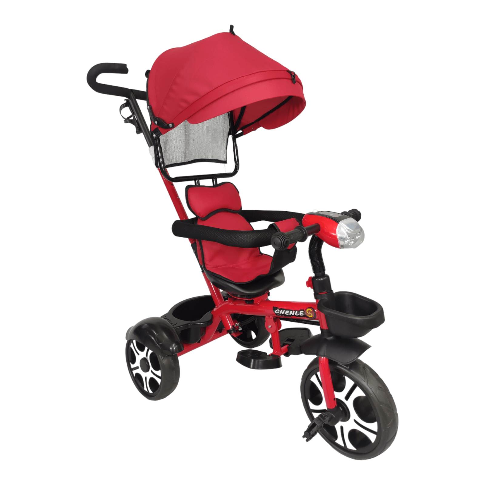 Triciclo Evolutivo para Niños Baby Tek Asiento Giratorio 360 Luz Capota