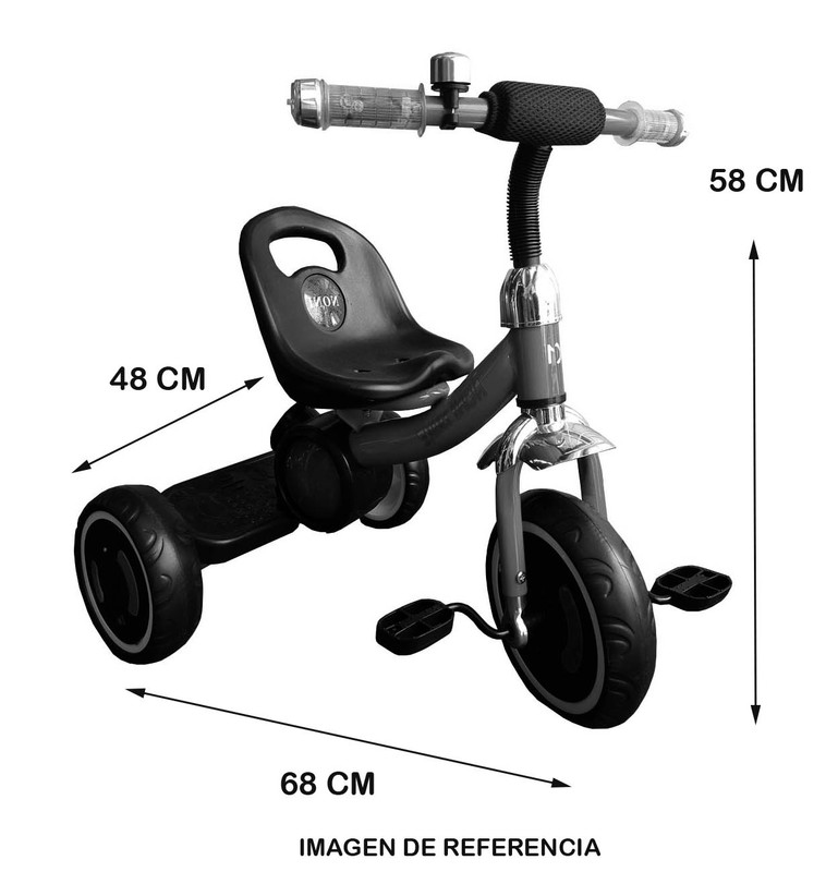 Foto 4 | Triciclo Angelin Baby color Gris con Luz y Sonido