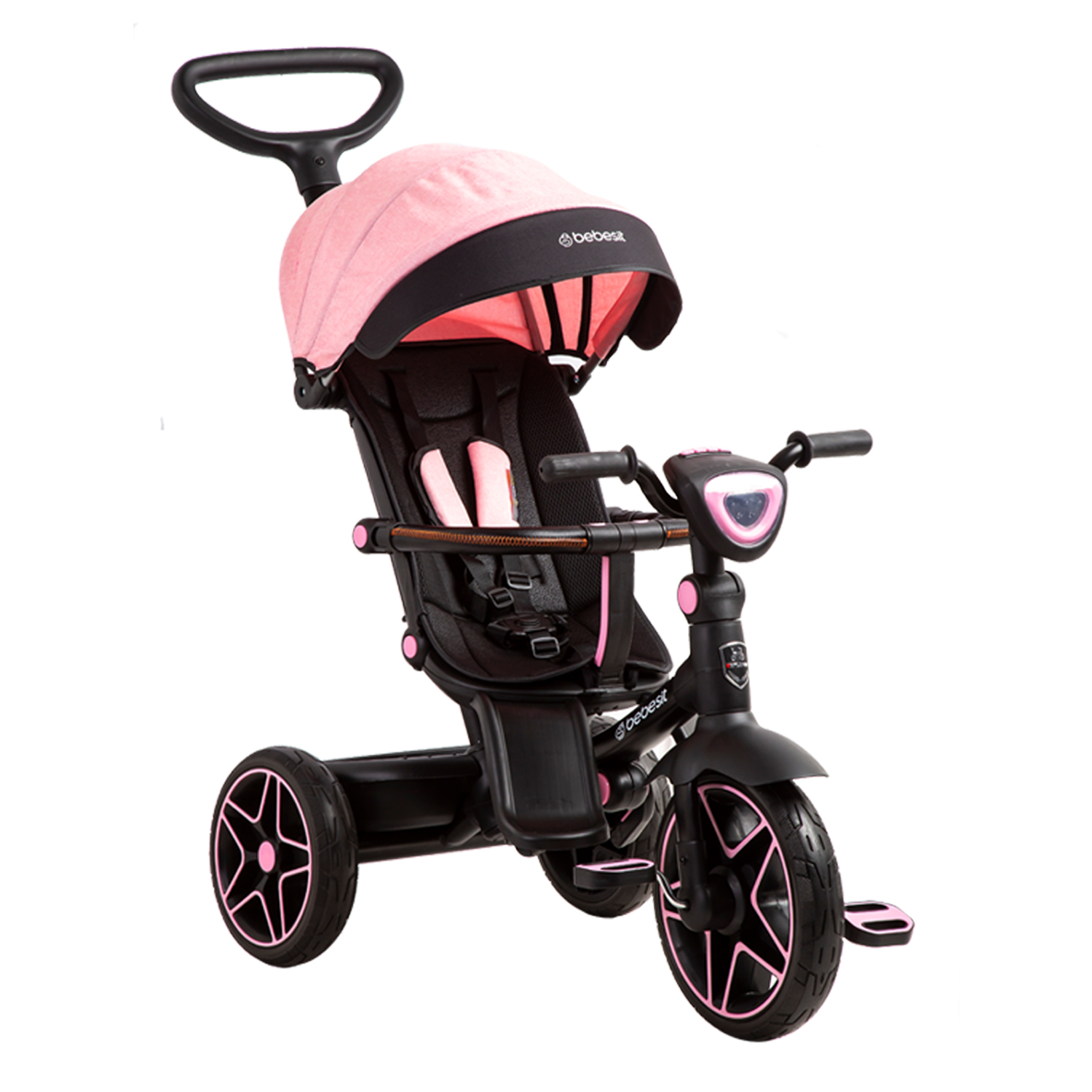 Triciclo para Bebé Bebesit Explorer Negro con Rosa