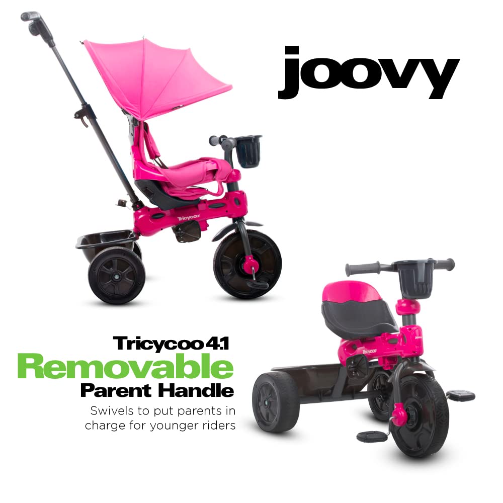 Foto 4 pulgar | Triciclo Joovy Tricycoo 4.1 Para Niños De 4 Etapas Con Asa Para Padres, Rosa - Venta Internacional.