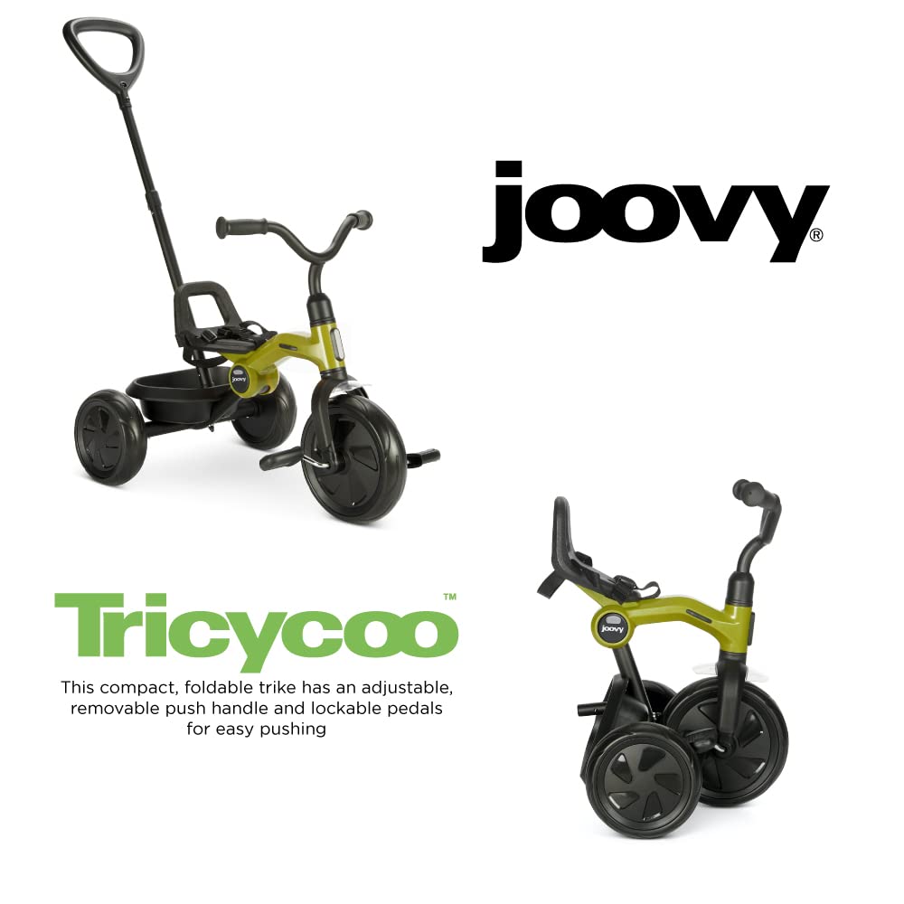 Foto 4 pulgar | Triciclo Joovy Tricycoo Fold & Go Para Niños Pequeños Con Mango De Empuje, Color Verde - Venta Internacional.
