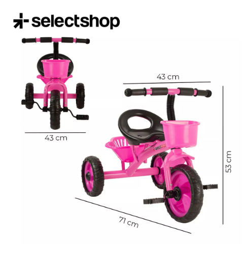 Foto 3 | Triciclo Infantil SelectShop Rosa