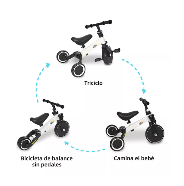 Foto 3 | Triciclo Infantil Wünd Blanco 3 en 1