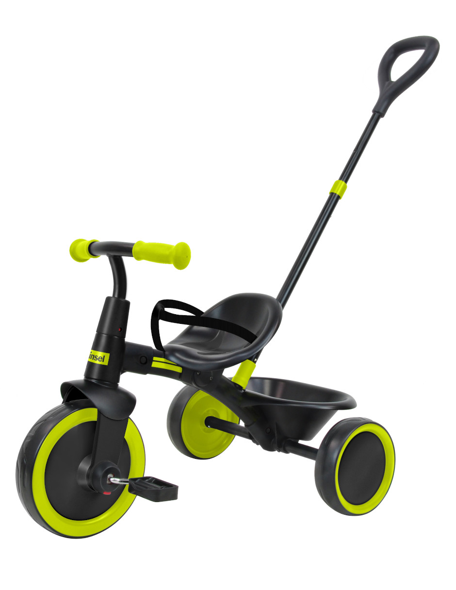 Triciclo Infantil Para Niños Prinsel City Barra Desmontable Verde