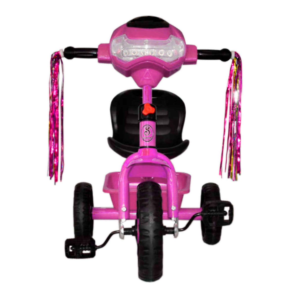 Triciclo Generico Ly-10 Color Rosa Para Niños C/ Canasto Y Faro Musical