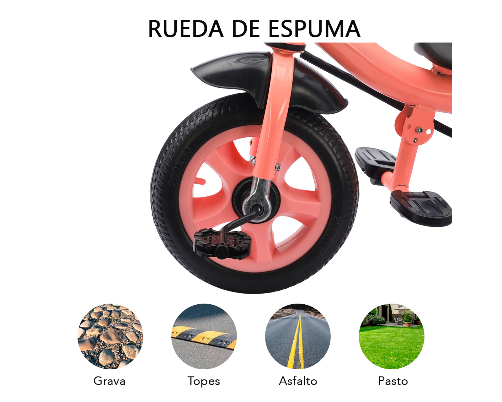 Foto 4 | Triciclo 2 En 1 Con Barra De Empuje Basitex Color Rosa