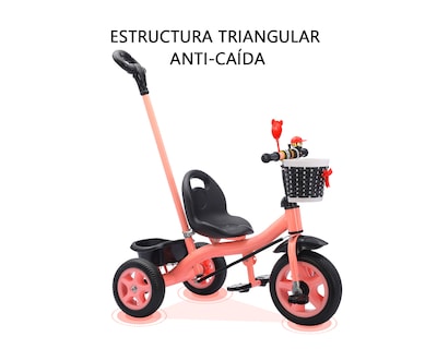 Foto 6 | Triciclo 2 En 1 Con Barra De Empuje Basitex Color Rosa