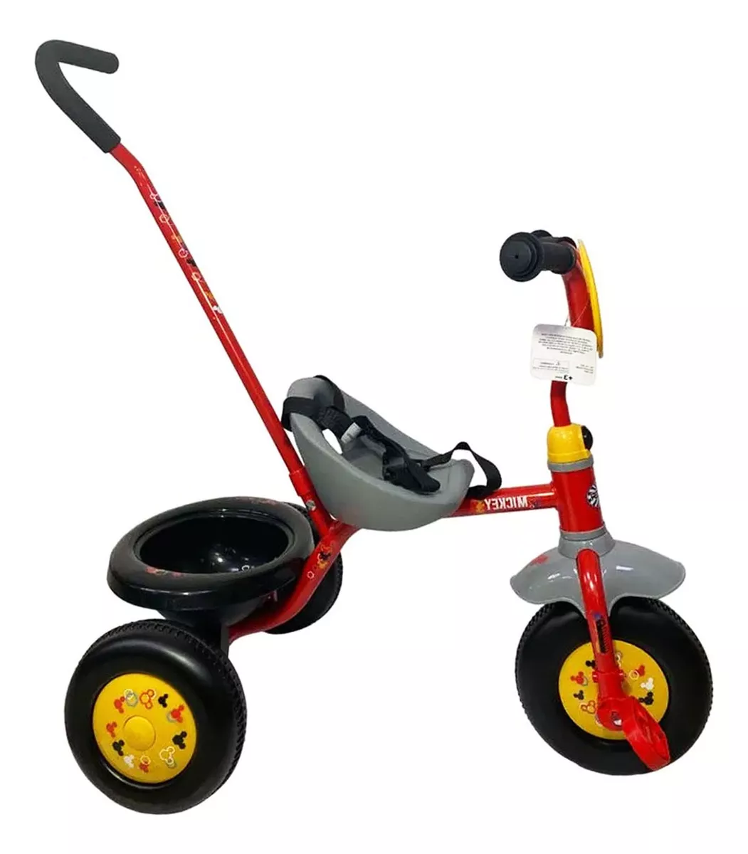 Foto 4 pulgar | Triciclo Intantil Para Niños  Mickey Toy Mark Color Rojo Con Canasto Y Barra De Empuje