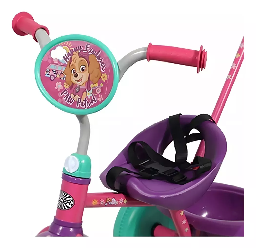 Foto 3 pulgar | Triciclo Infantil Para Niños Paw Patrol Toy Mark Color Rosa Con Canasto Y Barra De Empuje