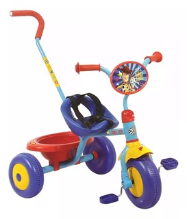 Foto 1 | Triciclo Infantil Para Niños Toys Story Toy Mark Color Azul Con Canasto Y Barra De Empuje