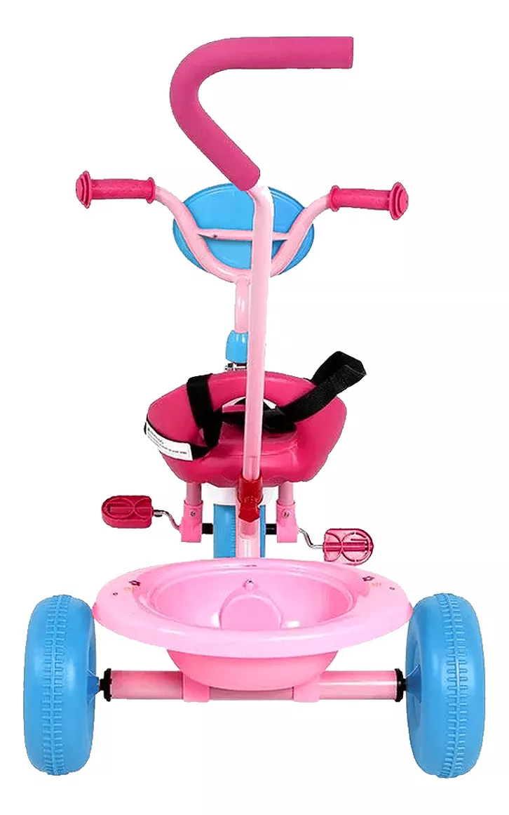 Foto 5 pulgar | Triciclo Infantil Para Niños Minnie Toy Mark Color Rosa Con Canasto Y Barra De Empuje