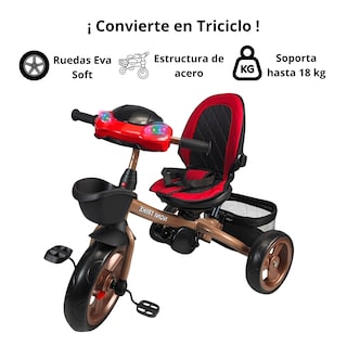 Foto 4 | Triciclo Infantil Tipo Carriola Con Bastón Ajustable Luz Y Sonido - Rojo