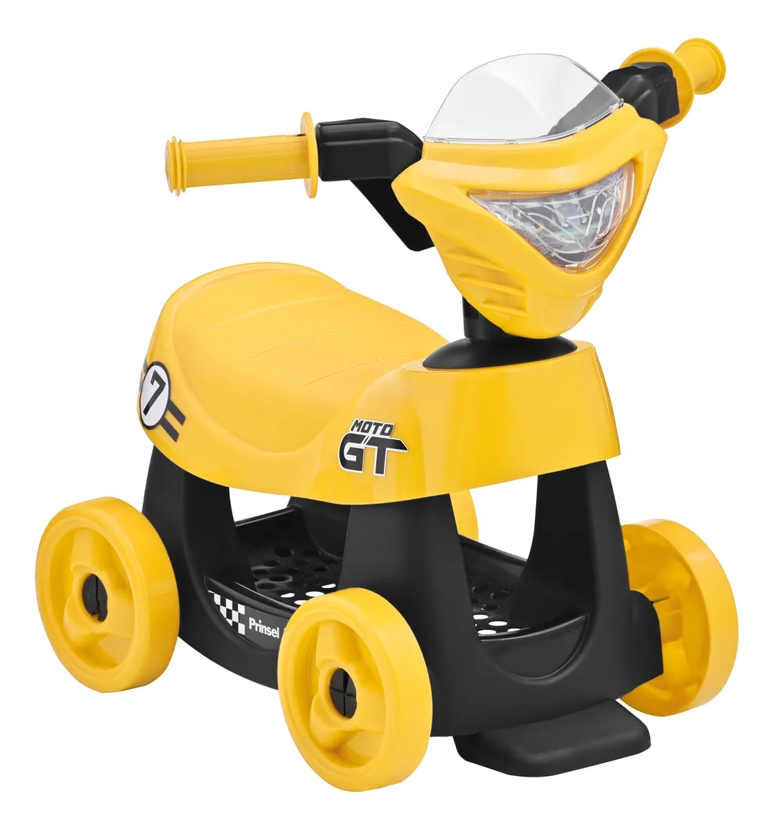 Moto Montable Para Niños Prinsel Gt Cesta De Almacenamiento Amarillo