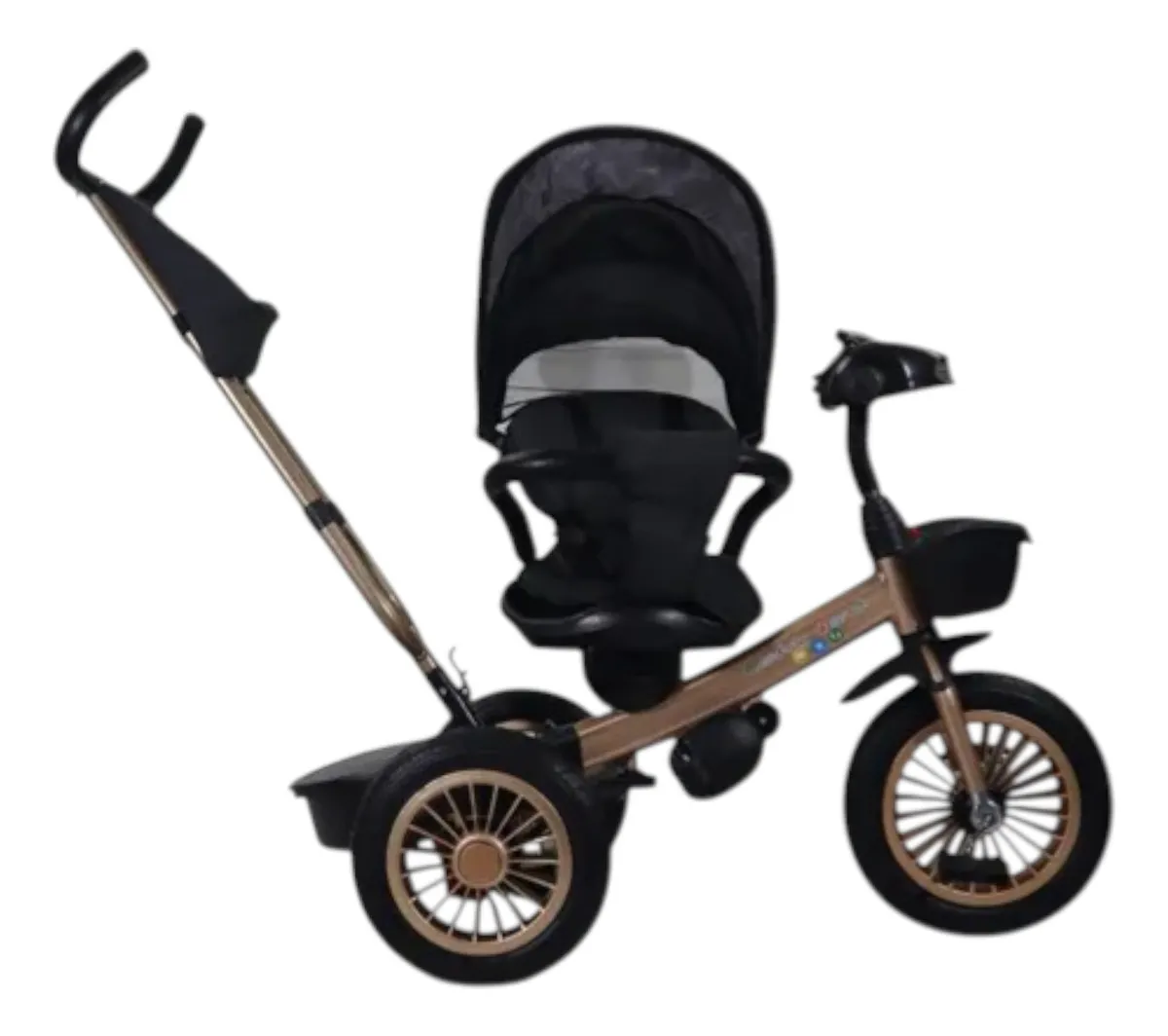Foto 4 pulgar | Triciclo Para Niños Confety Polo Trs-201 Usb Y Bluetooth Negro
