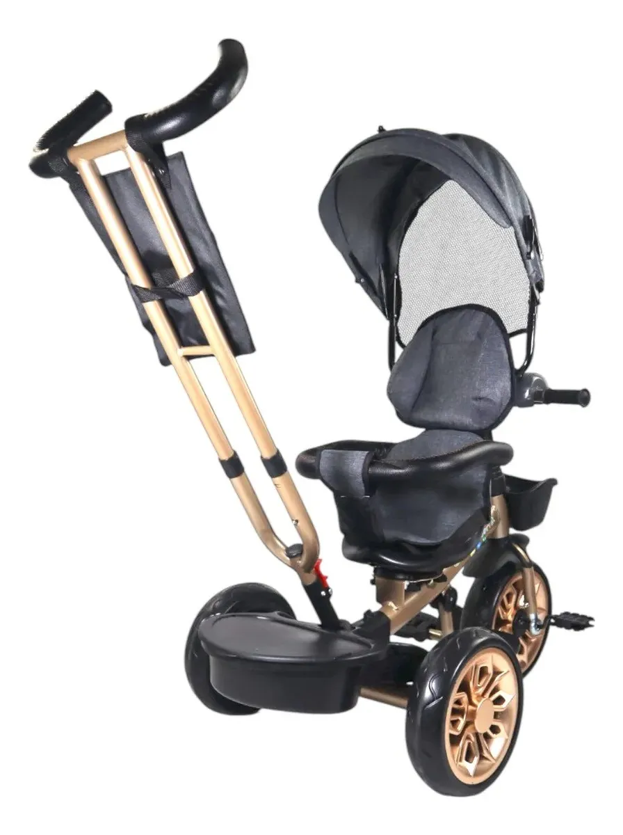 Foto 5 pulgar | Triciclo Para Niños Confety Polo Trs-201 Usb Y Bluetooth Gris