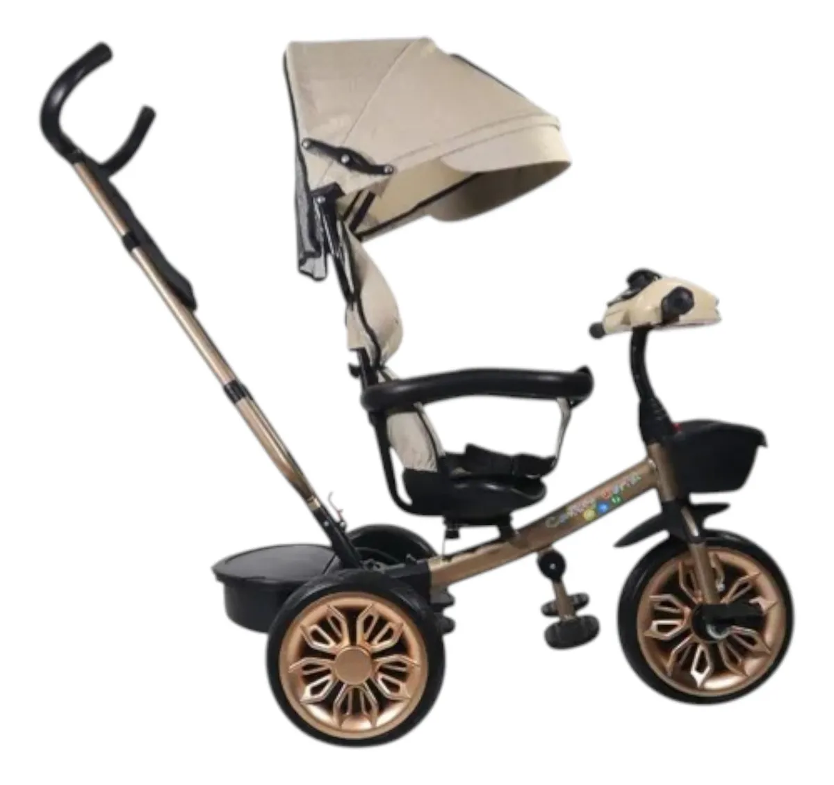 Foto 5 pulgar | Triciclo Para Niños Confety Polo Trs-201 Usb Y Bluetooth Beige