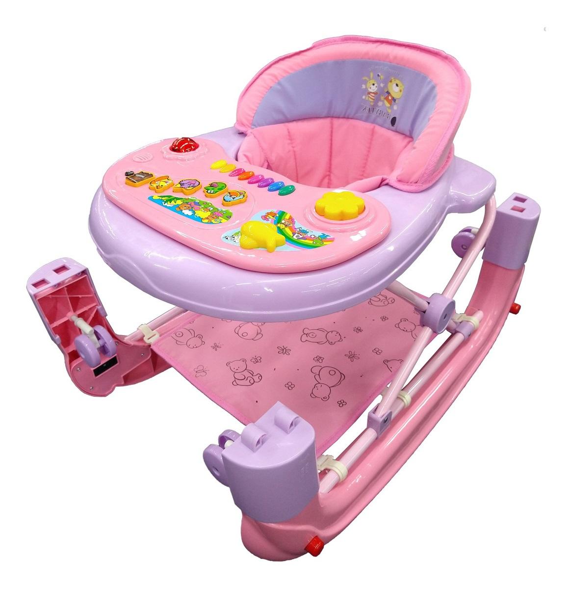 Foto 4 pulgar | Andadera Mecedora 2 en 1 para Bebé Generica color Rosa Tablero Musical