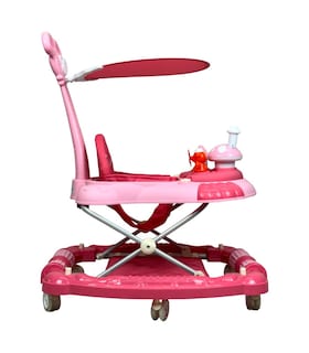 Foto 3 | Andadera para Bebé Generica color Rosa Plegable 3en1 Juguetero Musical Mecedora Hongo