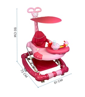 Foto 5 | Andadera para Bebé Generica color Rosa Plegable 3en1 Juguetero Musical Mecedora Hongo