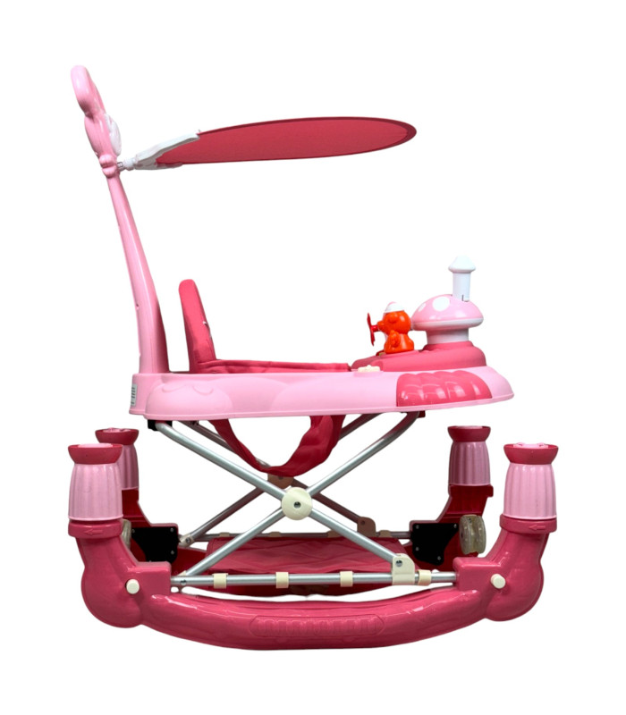 Foto 6 | Andadera para Bebé Generica color Rosa Plegable 3en1 Juguetero Musical Mecedora Hongo
