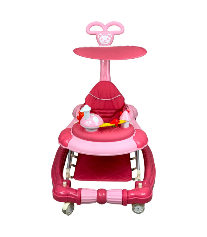 Foto 7 | Andadera para Bebé Generica color Rosa Plegable 3en1 Juguetero Musical Mecedora Hongo