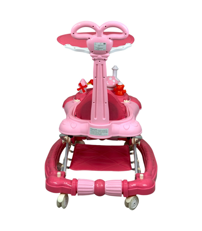 Foto 8 | Andadera para Bebé Generica color Rosa Plegable 3en1 Juguetero Musical Mecedora Hongo