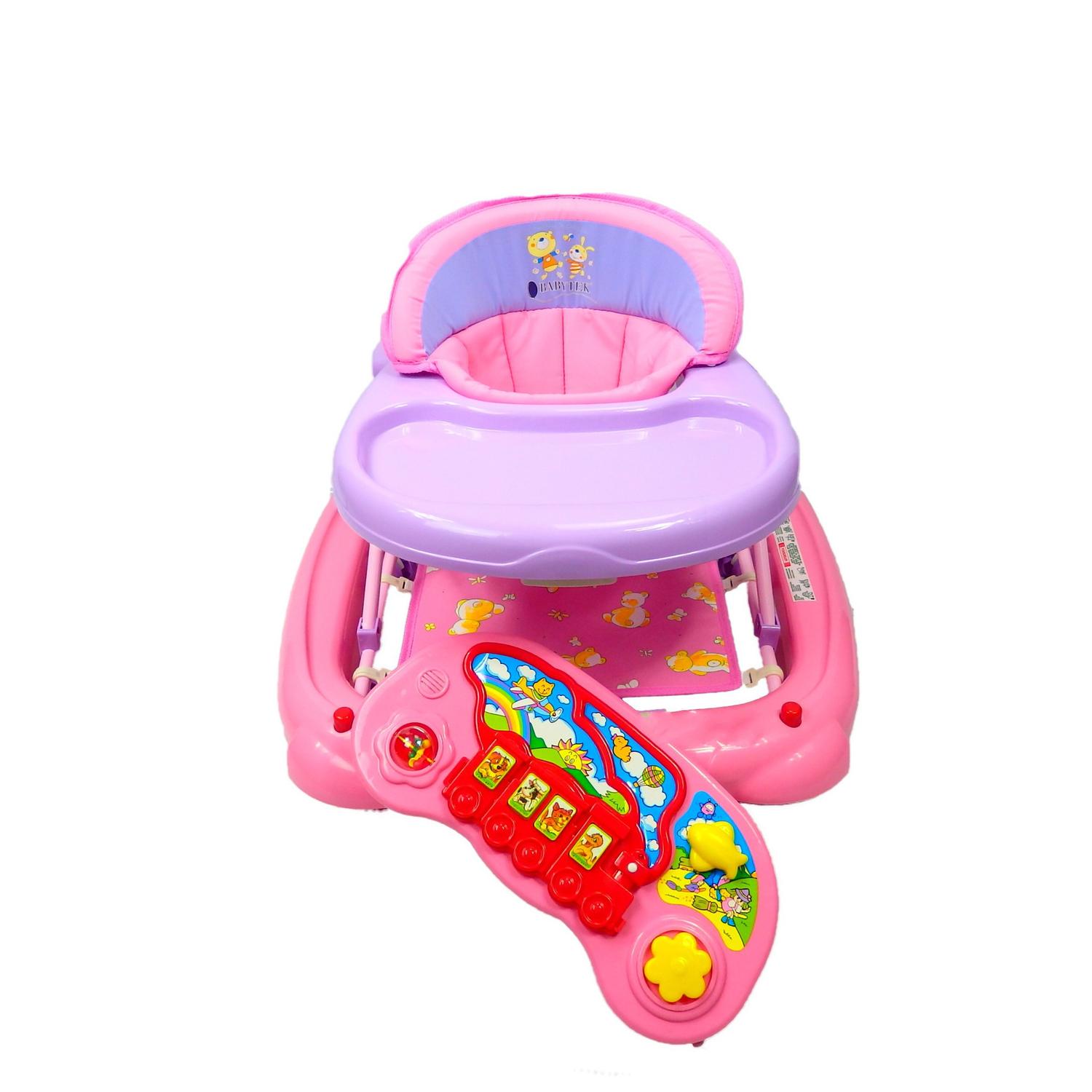 Andadera para Bebé Generica color Rosa de Lujo y Musical con Tablero