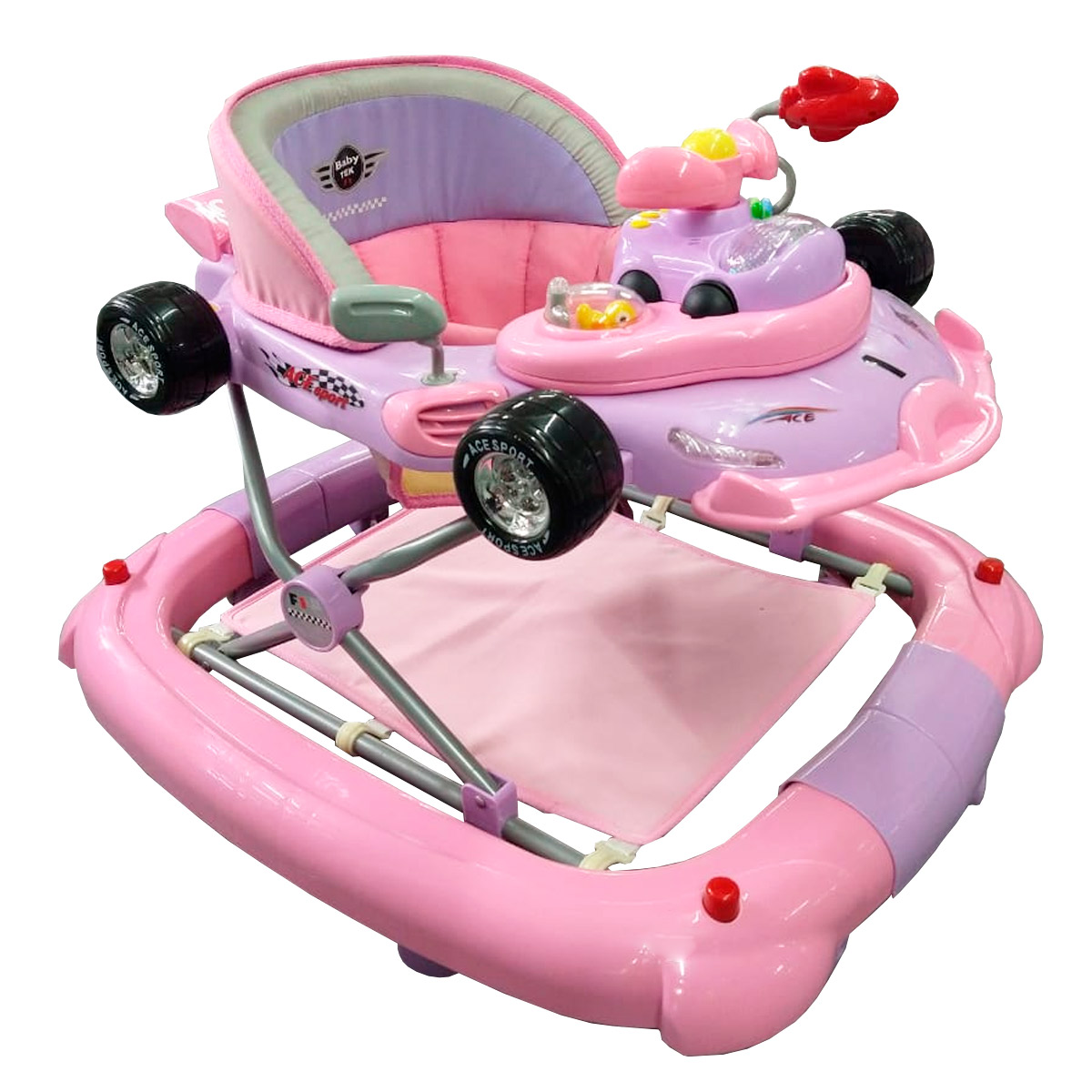 Andadera para Bebé BABY TEK Auto Rosa