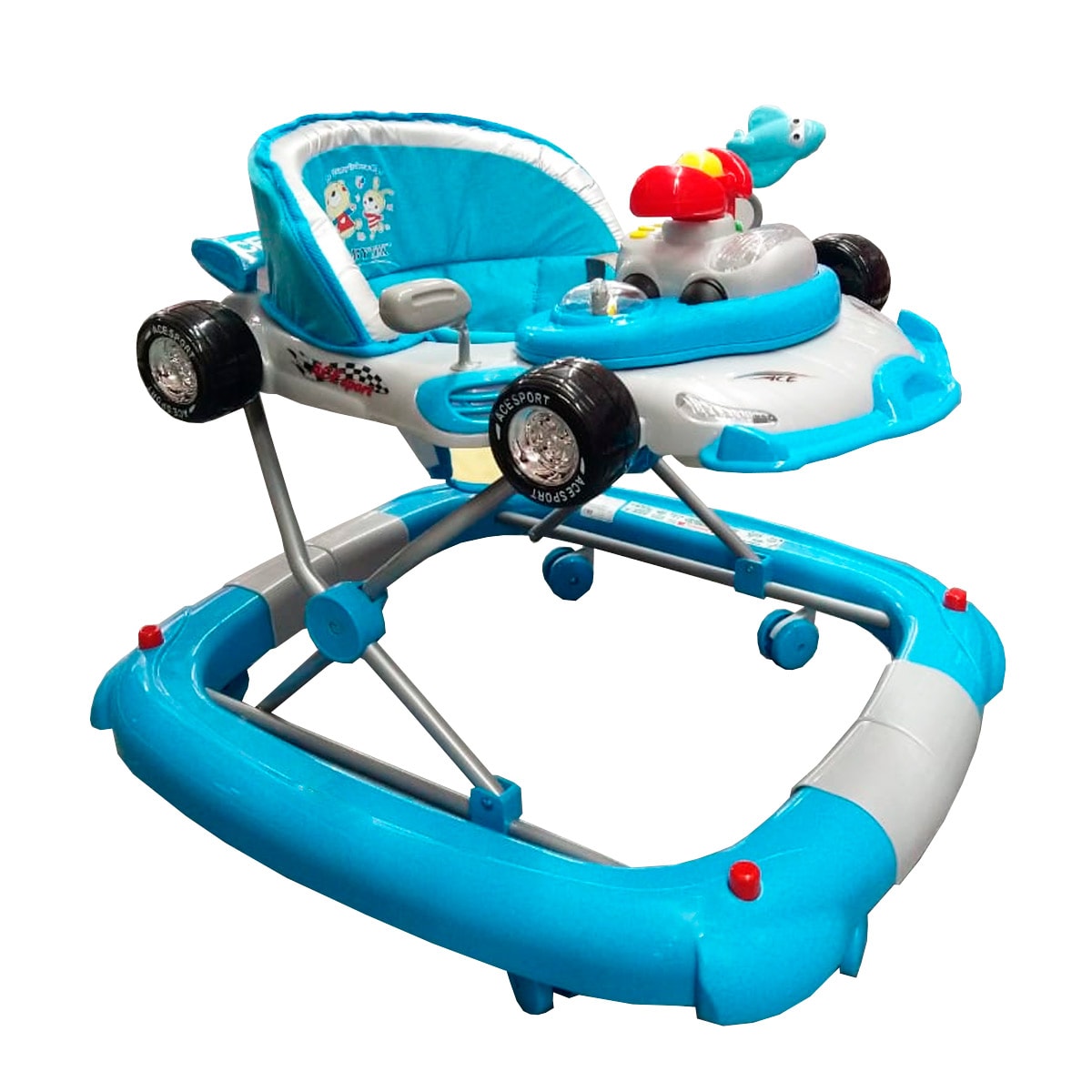 Andadera Baby Tek Auto color Azul para Bebé $2,199