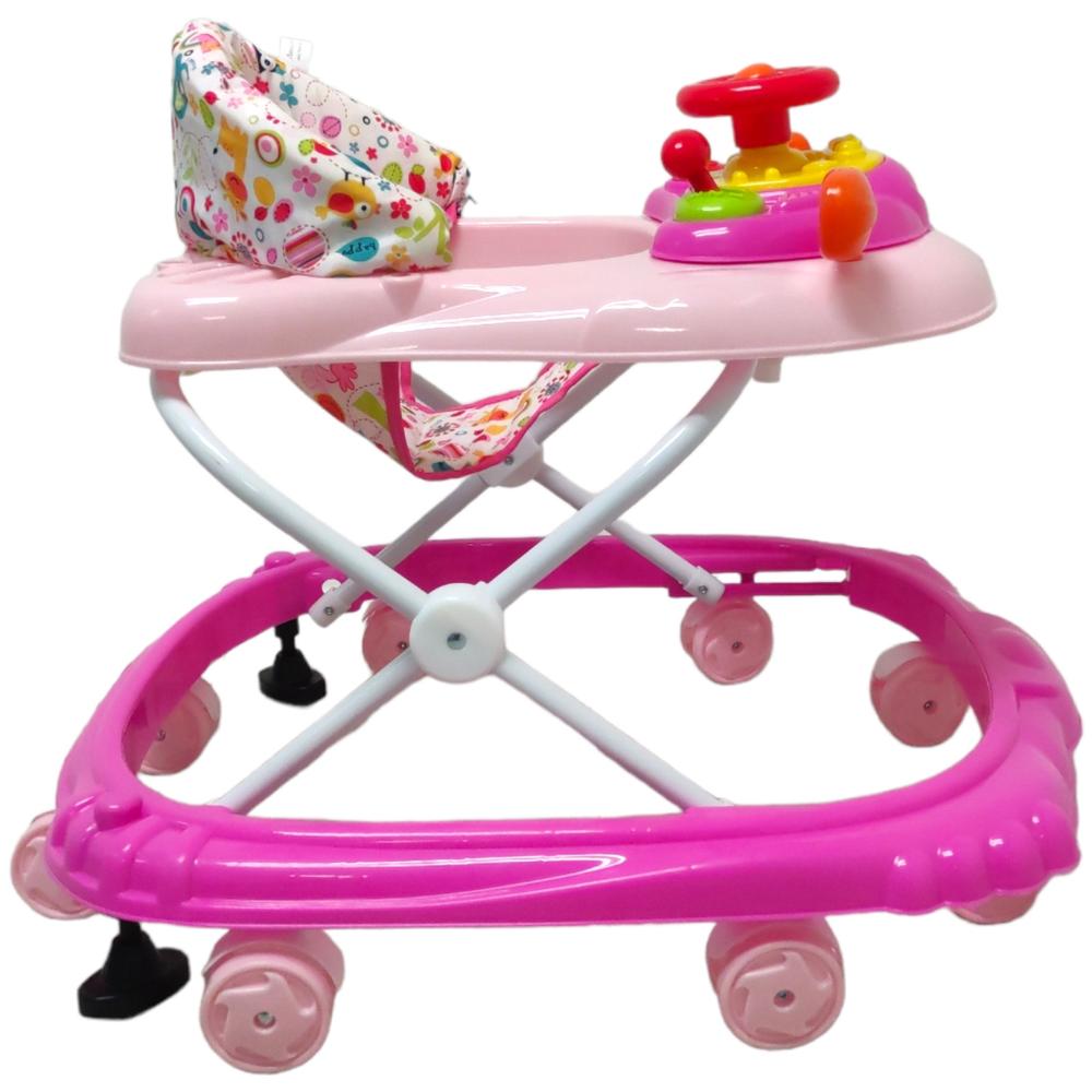 Foto 3 pulgar | Andadera para Bebé 190A-VOLANTE color Rosa Volante con 8 Llantas Tablero con Sonido