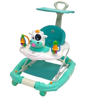 Foto 1 | Andadera Mecedora Musical TK-101 color Verde con Llantas de Gel Bastón Toldo Diseño de Vaca