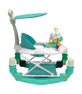 Foto 3 | Andadera Mecedora Musical TK-101 color Verde con Llantas de Gel Bastón Toldo Diseño de Vaca