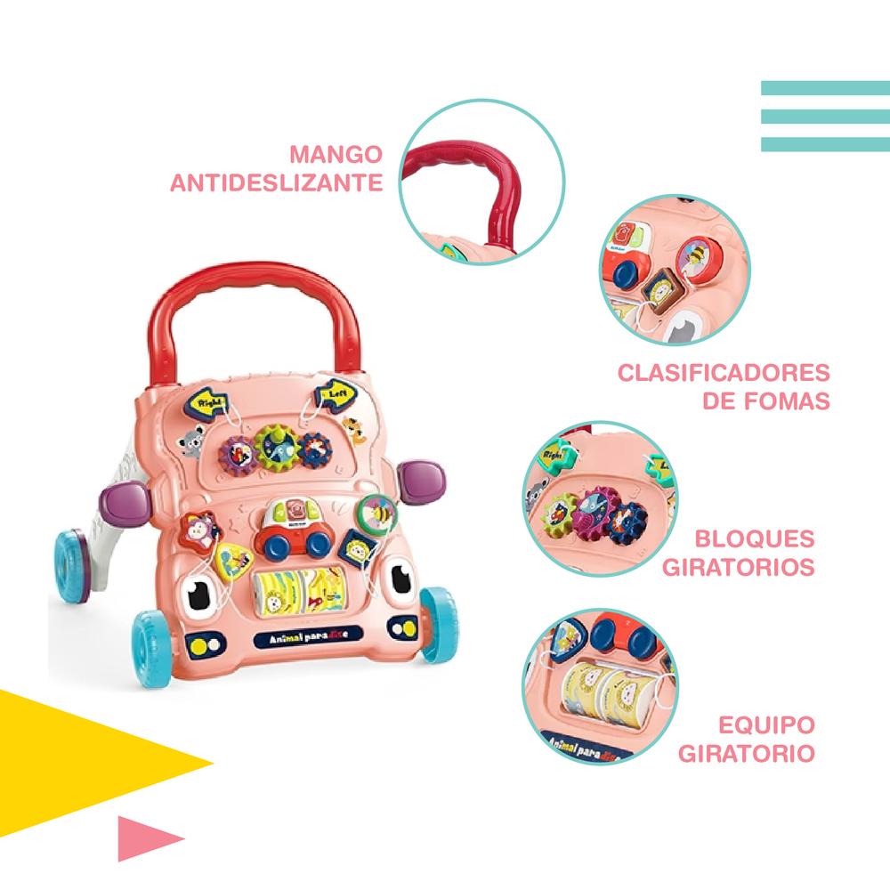 Foto 4 | Carrito Primeros Pasos Didactico Para Bebe Color Rosa