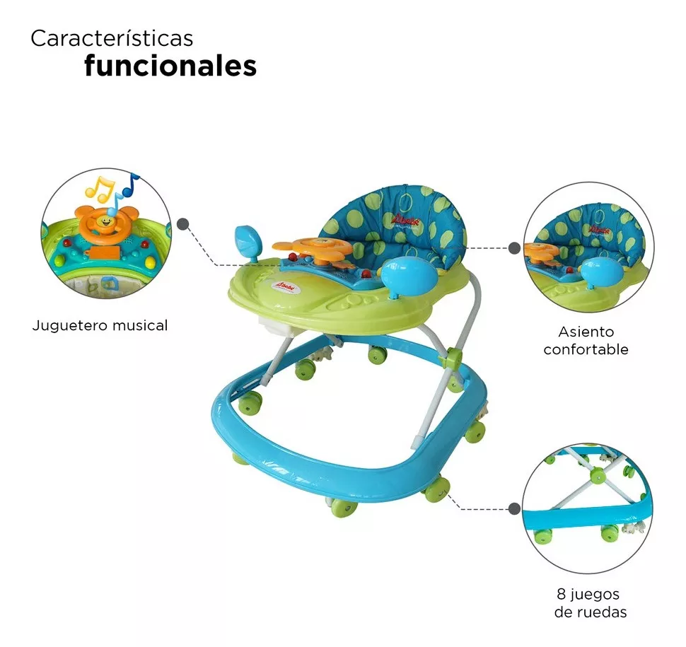 Foto 4 pulgar | Andadera D’ Bebé Piccola Musical 8 Llantas