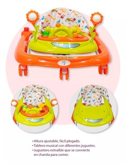 Foto 2 | Andadera para Bebé Interactiva Starkids W-103 Musical Naranja